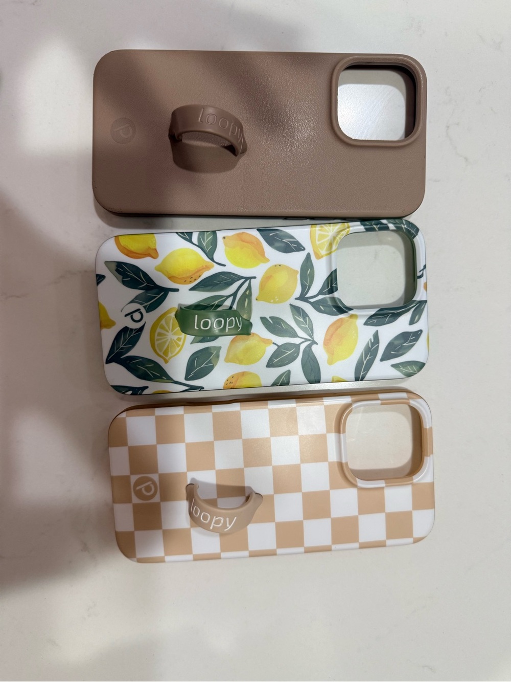 Loopy Case 16 pro max Case 3 cases - Beige, Lemon Tan Checkered